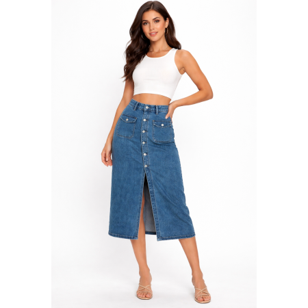 Jupe mi longue effet Jean taille 40