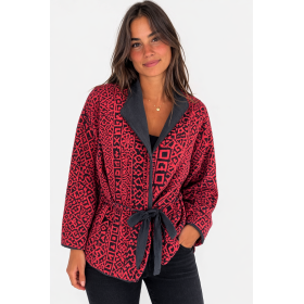 Kimono rouge et noir taille 40