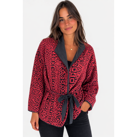 Kimono rouge et noir taille 40