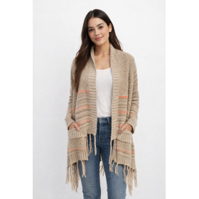 Gilet style poncho camaïeu