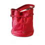 Sac seau moyen LANCEL rouge bordeaux