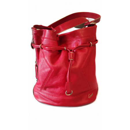 Sac seau moyen LANCEL rouge bordeaux