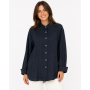 Chemise mi-longue 100% lin noir