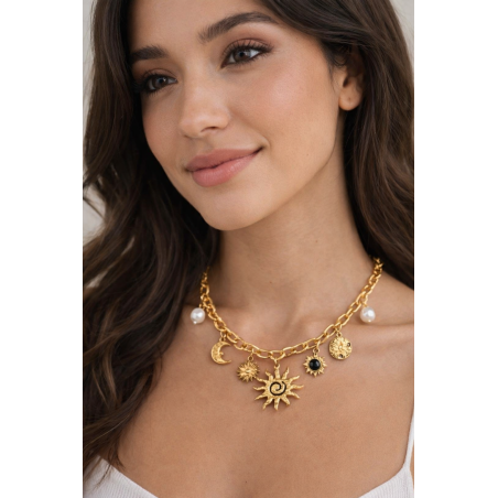 Collier soleil et Lune Acier inoxydable