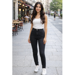 Pantalon slim taille haute taille 38 Tex