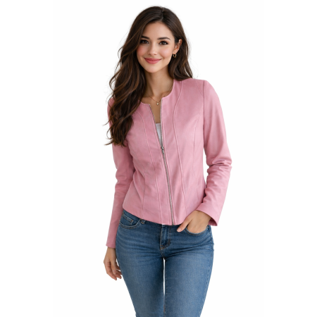 Veste Damart Rose effet Daim taille 40